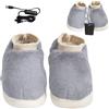 Generic Scaldapiedi - Scarpe elettriche ricaricabili, Scarpe riscaldanti ricaricabili tramite USB con 3 livelli di riscaldamento Pantofole fuzzy elettriche termiche Scaldapiedi per l'inverno freddo