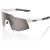 100% GAFAS Speedcraft Hiper Silver Mirror Lens Occhiali, Unisex Adulto, Matte White (Bianco), Taglia Unica