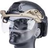 WLXW Visiera Tattica Ribaltabile Per Binari Del Casco, Occhiali Sicurezza Softair 2 Lenti Colorate, Per Casco Veloce Maschera Protettiva Ribaltabile Antivento Antiappannamento CS War Game,Tan