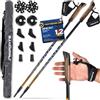MSPORTS Bastoncini Nordic Walking Premium Carbon | Nero/Arancione | Selezionabile con Borsa (MSPORTS Bastoncini Nordic Walking Premium Carbon | Nero/Arancione | con Borsa)