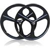 HZXQCVB Ruote Da Bici Da Strada A 3 Razze In Lega Di Magnesio Ruote Anteriori E Posteriori 700C Mozzi Freno A Disco 100/135 Mm Per Rotativa A 6-9 Velocità(Black,700c Pair)