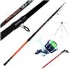 Pescasubito.com Kit Canna Surfcasting 4.20m Lancio 200g + Mulinello + Tripode Potente Carbonio Fondo