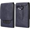 MDJYMYZ Piccolo Marsupio da Cintura Uomo Blu, Fondina per Cellulare da Cintura, 7.2 PU Pelle Borsa da Cintura Universale Custodia Fondina Porta Cellulare Cintura Holster Sacchetto Borsello con Moschettone
