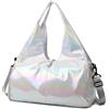 FANSU Borsa Yoga per Porta Tappetino e Blocchi, Borsa Yoga Donna Impermeabile Borsa Sportiva Grande con Scomparto Scarpe per Yoga Pilates, Palestra, Fitness, Vacanze (50x25x22cm,Bianco)