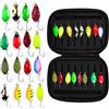 KYYGKY 16 Pezzi Esche Artificiali Spinning Pesca Trota Spoon Trout Area con Borsa Portatile Cucchiaini Pesca Esche Artificiali Spinning Trota per Persico Luccio Spoon Kit