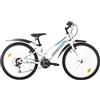 Multibrand Distribution Multibrand Probike Adventure - Mountain bike a 18 marce, per bambine e ragazzi, adatto a partire da 130 a 155 cm (alluminio bianco-blu)