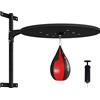 SPORTNOW Punching Ball a Muro, Speed Bag Girevole a 360° e Regolabile su 7 Livelli di Altezza, Palla da Boxe con Pompa Inclusa, per Casa, Palestra, Allenamento, Nero e Rosso
