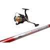 Carson M CARSON - Kit Canna da Pesca Telescopica da Fondo WILDER, Canna da 3.60 o 4.00 Metri, Mulinello LV 400 FD 3+1BB e Bobina di Monofilo in Omaggio, Impugnatura Antiscivolo e Anelli, Adatto a Grosse Prede