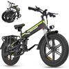 DEEPOWER Bici Elettrica Pieghevole, Batteria Rimovibile 48V 25Ah, Autonomia 110KM, Bici Elettrica con Pneumatici Grassi 20'' x 4, Sospensione Completa, Freno Idraulico, 7 Velocità, Bici Elettrica in Alluminio