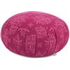 BODHI Cuscino per meditazione Zafu Maharaja Collection coperta in cotone (corpo) non sfoderabile, imbottitura di farro, 28 x 17 cm, cuscino con pieghe per meditazione seduta.