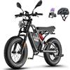 Fafrees F20 Ultra Bici Elettrica E-Bike, Batteria 48V 25Ah, Città Elettrici da 20 * 5.0 Pollici, Motore Fatbike, Autonomia Mountain Bike Fino a 80-140 km (Nero)