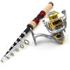 INLIMA Canna da pesca 1.65M Manico dritto Mulinello da spinning Set Mini accorciamento allungabile Canna da mare Canna da pesca for principianti Canna da barca