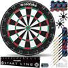 tectake® Bersaglio Freccette Professionali, 9 Frecce da Competizione, 21 Alette, Linea di Partenza, Freccette Bersaglio, in Sisal Autorigenerante, Darts, Gioco Interno ed Esterno, Dart Board