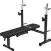 GORILLA SPORTS® Panca Palestra con Porta Bilanciere - Piana, Pieghevole, Regolabile, 130x97x122 cm, Acciaio, Max 200/300 kg - Attrezzi Palestra Casa, Panca Bodybuilding con Porta Pesi, Rack