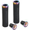 VXM Manopole per bici con blocco singolo in lega di alluminio + tappi per estremità della barra in alluminio, morbida e confortevole, antiscivolo, tappi per manubrio per BMX, mountain bike, cruiser