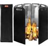 Generisch Schermi per stufa a legna - Fornello Windbreak - Schermo a vento ad alta temperatura | Stoveshield Folding, guardia a temperatura elevata, forno in ferro zincato, paravento portatile, paravento da