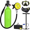 XSGDMN Bombole da immersione Subacquea 1L Mini Bombola di Ossigeno Bombole da Immersione Respiratori Subacquei Bombole d'Aria Bombola da Sub Dispositivo di Respirazione Subacquea 20 Minuti capacità,Verde