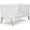 AT4 - Lettino convertibile PIRATE legno - Bianco/Faggio natural - 70 x 140-147,5 x 78 x 87,5 cm