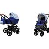 BabyLux Passeggino Optimal 2in1 Deep e Passeggino con Accessori Regolabile e Pieghevole Costruzione in Alluminio Leggero 2 Opzioni di Montaggio Ruote Impenetrabili Portuguese Tilese Black Frame