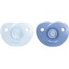 AVENT Philips AVENT SCF099/11 - Ciuccio a forma di cuore, 3-18 m, blu/azzurro, confezione da 2