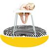 Morbuy Tappetino Seggiolone Bambini Antiscibvolo, 130cm Tappeto Antispruzzo Lavabile Impermeabile Multiuso Tovaglia Tappeti Gioco per Protezione del Pavimento Picnic (Zebra gialla,130x130cm)