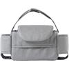 Hiseng Borsa Organizer per Passeggino, PU Universale Portatile Borsa Passeggino Organizer, Tracolla, Grande Capacità, Scomparti Multipli, Borsa Fasciatoio per Carrozzina (Grigio,35x15x11cm)