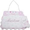 Colorfamily Fiocco Coccarda Nascita PERSONALIZZABILE PERSONALIZZATA con nome ricamato è arrivata Baby Neonata
