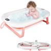 HUOLE Bagnetto Neonato,Vasca da Bagno Pieghevole Neonato Elementi Essenziali per i Neonati Vaschetta Bagnetto Bambini per Neonati e Bambini da 0 a 24 Mesi 80 * 50 * 23-Rosa