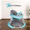 HUOLE Girello per Bambini, Passeggino Primi Passi con Altezza Regolabile, Babywalker con Vassoio Rimovibile Musicale Giocattolo, per Bambini 6+ Mesi, 70 * 70 * 91 cm - Blu