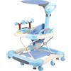 HUOLE Girello per Bambini, Passeggino Primi Passi con Altezza Regolabile, Babywalker con Vassoio Rimovibile Musicale Giocattolo, per Bambini 6+ Mesi, 67 * 72 * 92 cm - Azzurro (A)