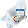 KiNDERWELT Vasino premium per bambini e neonati, design leone, bianco, vasino per bambini a partire dai 18 mesi, schienale alto, antiscivolo e senza BPA