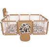 Selonis Recinto Per Bambini Con 400 Palline 6 Cm, Playground Box, Beige: Turchese Scuro/Beige Pastello/Perla