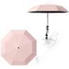 SiSinkal Parasole per passeggino con attacco forte, offre una protezione UV UPF 50+ per esplorazioni all'aperto sicure (rosa)