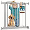 KIDIZ Griglia di protezione per scale senza foratura, larghezza regolabile: 102 - 108 cm, altezza 75 cm, griglia di protezione per porte e cani per bambini e cani, apertura con una sola mano su
