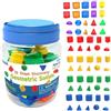 Folpus 60 pezzi forme 3d solidi geometrici a forma geometrica colorate insegnante fornisce giocattoli di apprendimento leggero per elementari