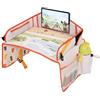 Jovikids Vassoio da Viaggio per Bambini, Tavola da Disegno Cancellabile, Tasca PAD touch screen Tavolino Auto per Bambini, 7 Tasche, Pieghevole e Portatile (beige)