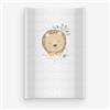 regalik Materassino fasciatoio 70x47 cm, bianco con leone - lavabile e morbido, bordi sagomati per sicurezza - cuscino fasciatoio per cassettiera - materassino cambio neonato con imbottitura comfort