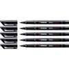 STABILO Set di 5 pennarelli trasparenti OHPen permanente punta fine, colore: Nero