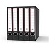 KING MEC Gruppi di classificatori ad alette Rexel - Quintetto - 23,5x35x25 cm - 4 cm - nero - GKM5300 Cartoncino Nero cartella