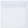 Paper24 25 buste trasparenti quadrate, da 220 x 220 mm, 22 x 22 cm, con strisce adesive, da 100 g