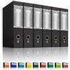 SPA LogicaShop UBOX 6 Raccoglitori ad anelli a4 Dorso 8 con Meccanismo a Leva Formato Commerciale (Nero)