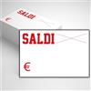 Mr Pubblicità Cartellini Segnaprezzi, 100 Pezzi, 8,5x5,5 cm o 10x15 cm, Cartoncino Lucido 350 g, Stampa Fronte/Retro (SALDI BIANCO, 8,5X5,5 CM)