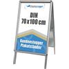DisplayLager, qualità danese - Cavalletto pubblicitario dal bordo in alluminio con 2 pannelli in APET per 2 poster (su entrambi i lati), resistente alle intemperie, per marciapiedi (70 x 100 cm)