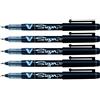 PILOT Set di 5 penne in feltro V Sign Pen punta media, 0,6 mm, colore: Nero