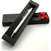 Generico penna personalizzata a scatto in alluminio con incisione laser con confezione regalo - messaggio auguri 0 - refil ricarica (Silver)