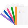 Colourbook Copertine Trasparenti Per Quaderni A4, Set 5 Pezzi, Plastica Resistente, Alette Salva Angoli Rinforzate, Banda Colorata, Etichetta Nome Inclusa, Versione Shine