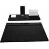 Oggettando Set Scrivania in eco pelle PU Nera, 5in1 Organizer con Supporto smartphone, Porta lettere, Porta bigliett, Portacarte adesive, Sottomano Ufficio, Casa (PU NERO)