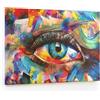 ALLboards Lavagna magnetica CANVASboards 90x60cm - Occhio e Arcobaleno, lastra adatta per tutti i tipi di calamite