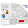ALLboards Lavagna magnetica in acciaio MARMO 90x60cm METALboards lastra adatta per tutti i tipi di calamite + set di accessori GRATIS