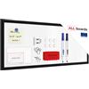 ALLboards Lavagna Magnetica Cancellabile a Secco Bianca con Cornice Nero in Legno 30x70 cm